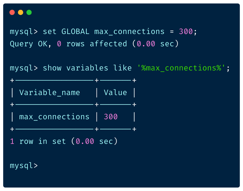 MySQL 配置文件调整最大连接数