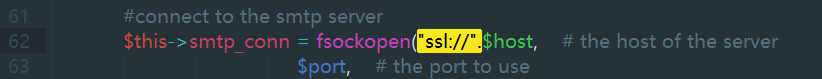 修改class.smtp.php文件,添加ssl