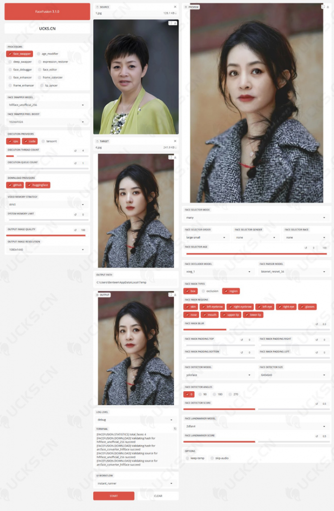 Facefusion V3.1.0 - 整包一键启动，最强Ai换脸软件
